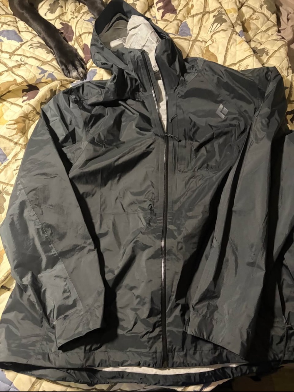 Black Diamond Dark Gray Hooded Rain Shell